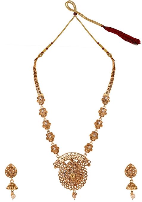 Gold Cubic Zirconia Necklace Set