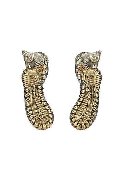 Handcrafted Dual Tone Brass Necklace And Earrings Set