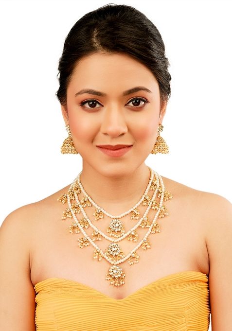 White Pearl Necklace Set