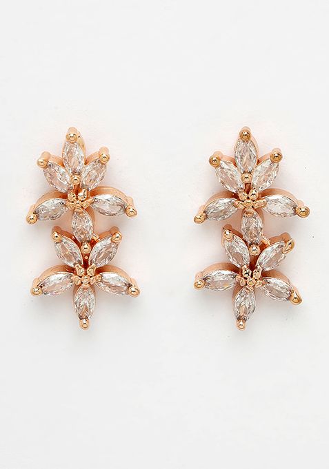 Gold Gold Plated Cz Stone Handcrafted Jewellery Set