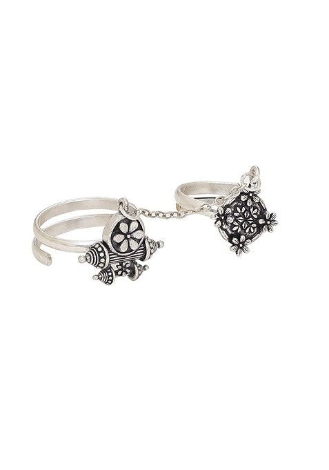 Silver Plated Oxidised Ring