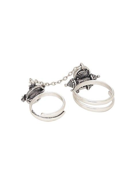 Silver Plated Oxidised Ring
