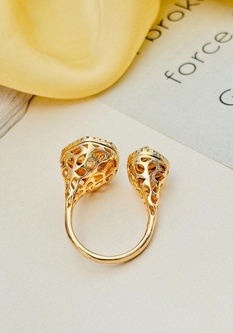 Gold Plated Cubic Zircon American Diamond Rings
