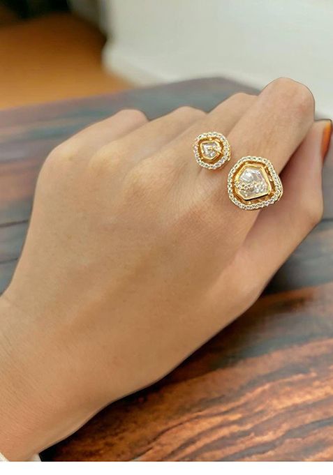 Gold Plated Cubic Zircon American Diamond Rings