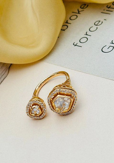 Gold Plated Cubic Zircon American Diamond Rings