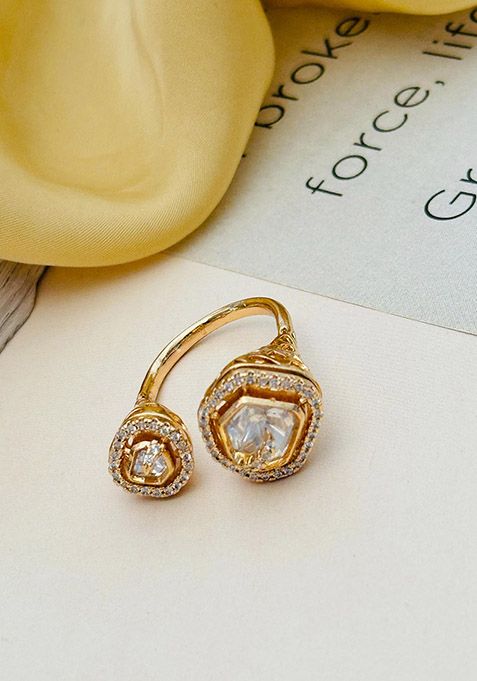 Gold Plated Cubic Zircon American Diamond Rings