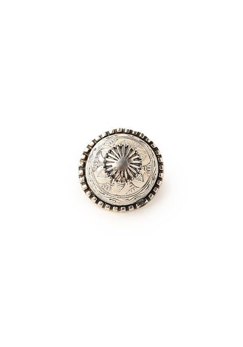 Silver Oxidised Floral Dome Ring