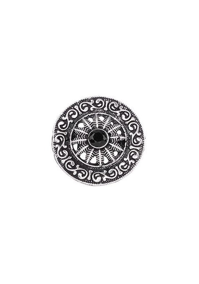 Silver Oxidised Mandala Ring