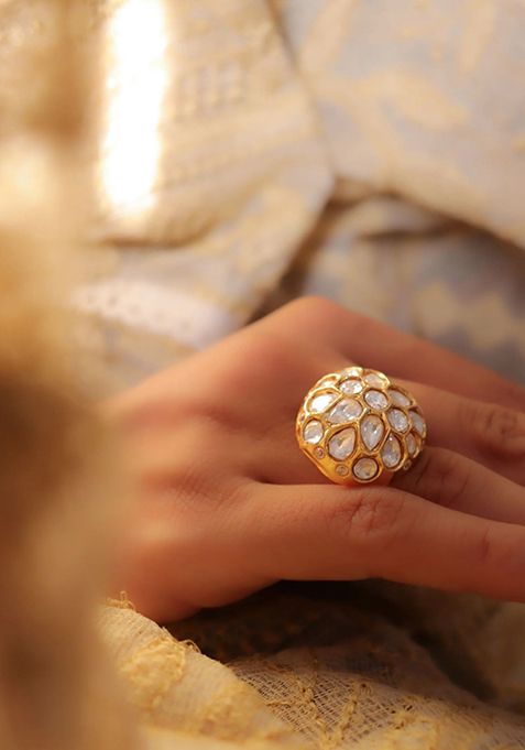 Gold Plated Cubic Zircon American Diamond Rings