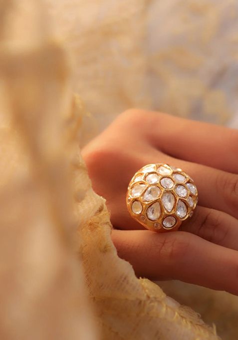 Gold Plated Cubic Zircon American Diamond Rings