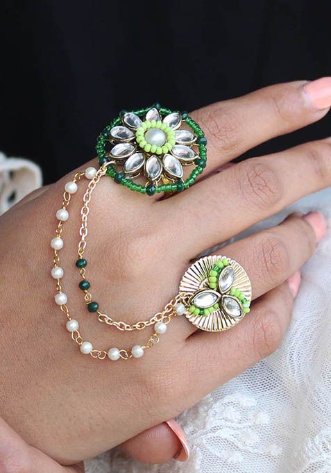 Multi Clover Inspired Two Finger Ring