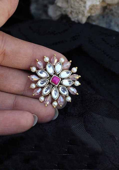 Pink Pearl Twirl Ring