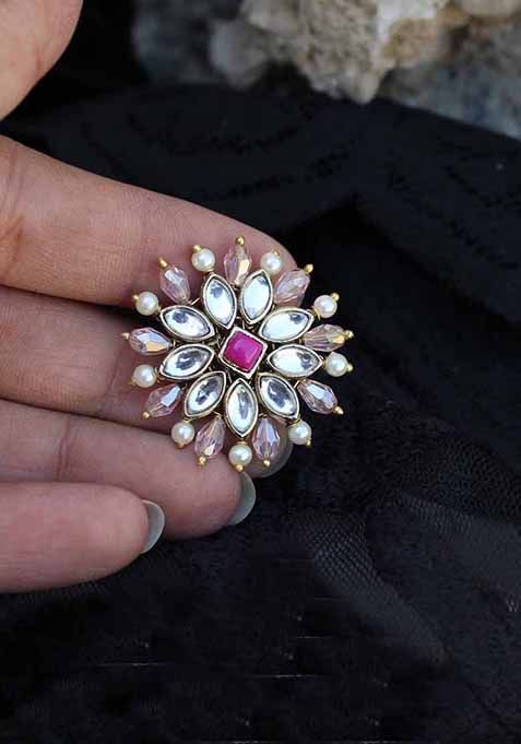 Pink Pearl Twirl Ring