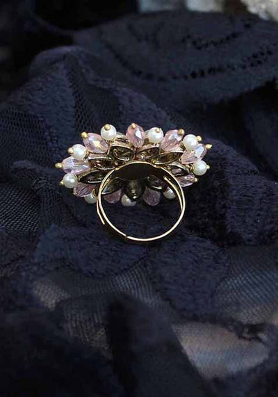 Pink Pearl Twirl Ring