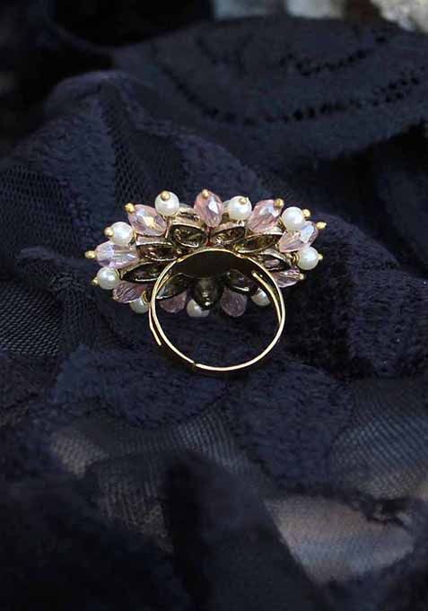 Pink Pearl Twirl Ring