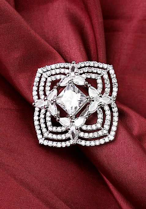 Silver American Diamond Ring