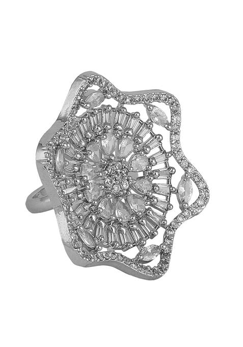 Silver American Diamond Ring
