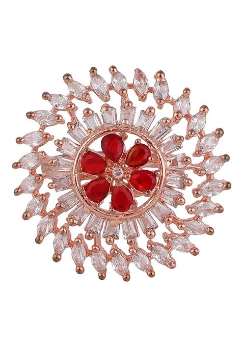 Red American Diamond Ring