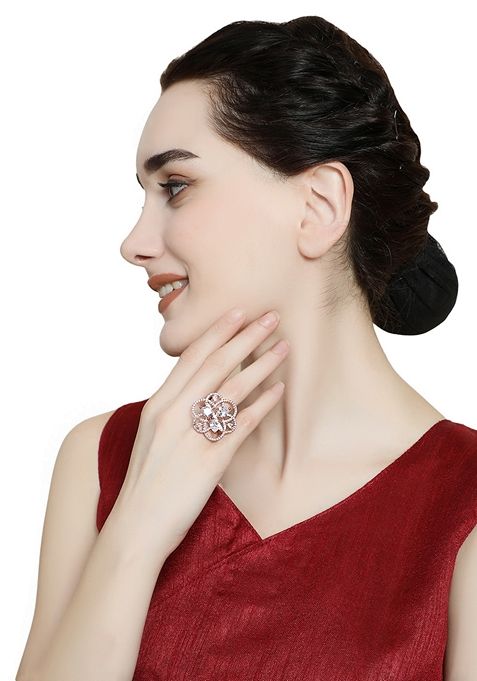 Rose Gold American Diamond Ring