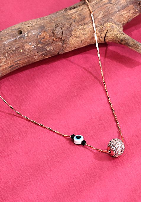 Rose Gold Plated Cubic Zircon American Diamond Mangalsutra