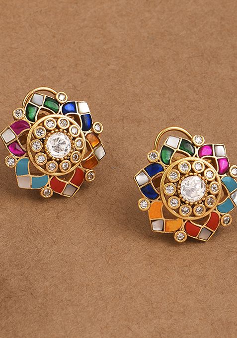 Multicolour Kaleidoscope Star Stud Earrings