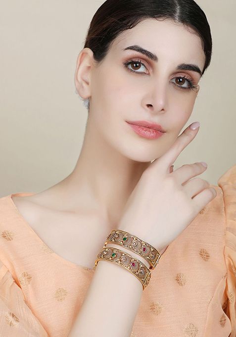 Gold Plated Artificial Stone Bangles
